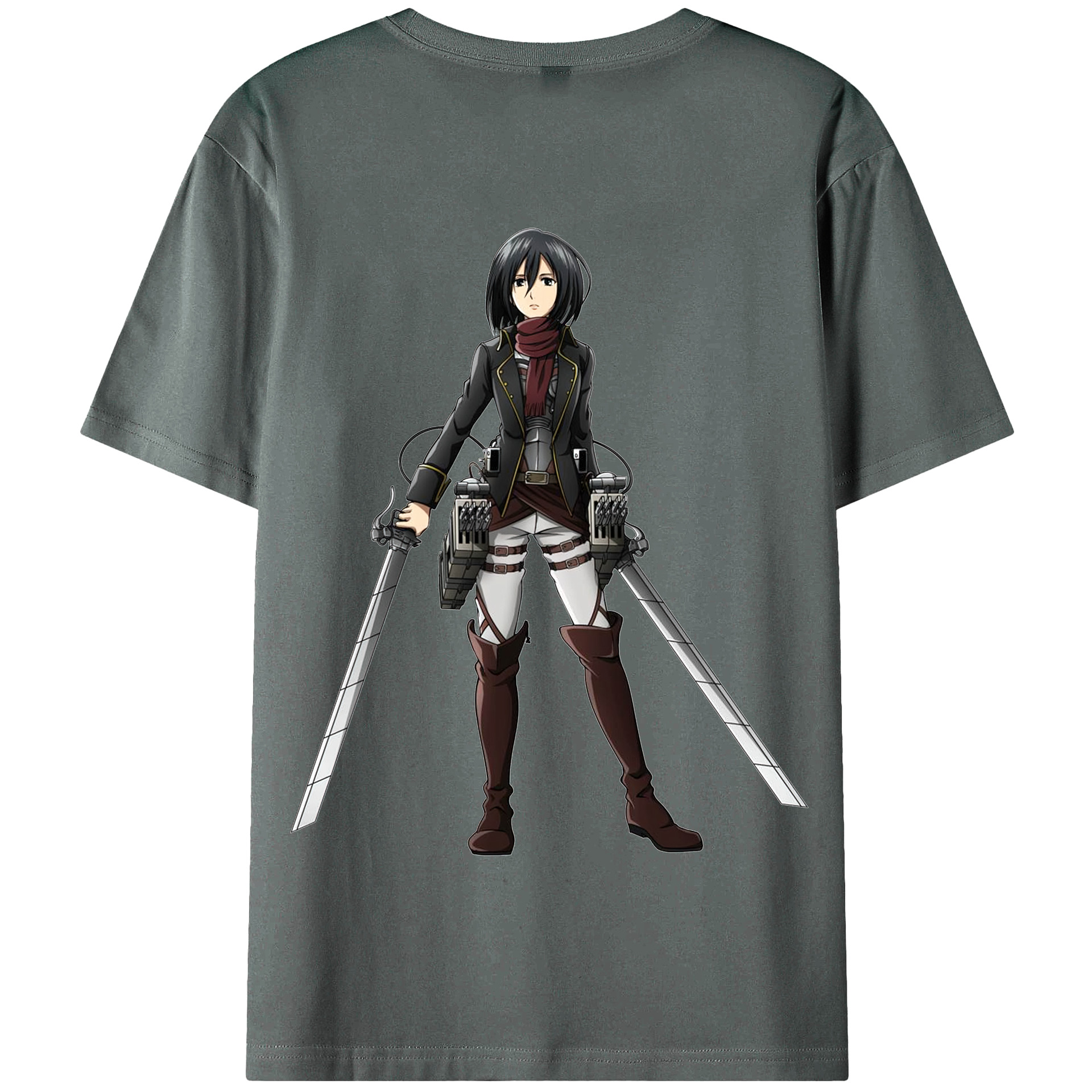 （画像用） 進撃の巨人 ミカサ·アッカーマン Attack on Titan Mikasa Ackerman 綿100％半袖Tシャツ（背面プリント）